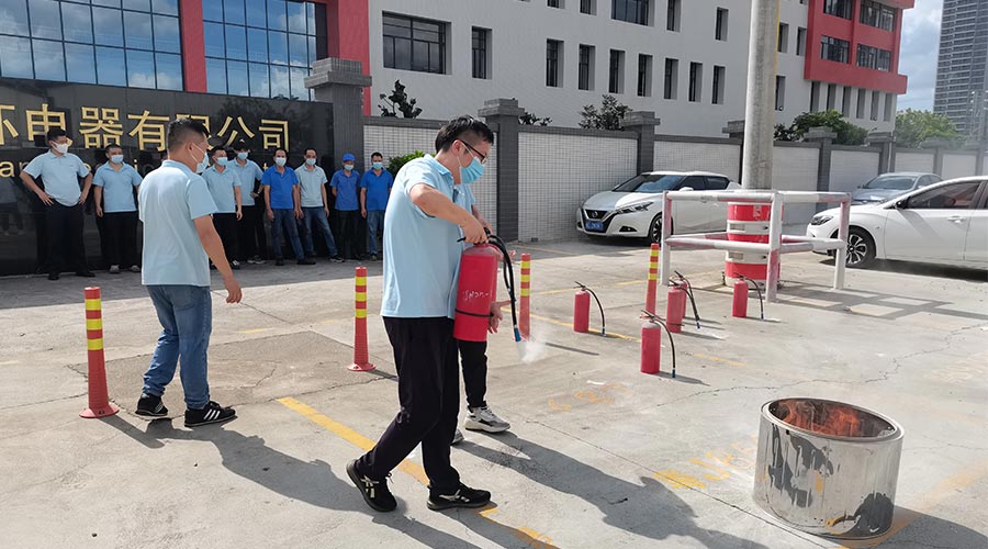 安全生產(chǎn)不松懈！金環(huán)電器開(kāi)展消防應(yīng)急救援演練