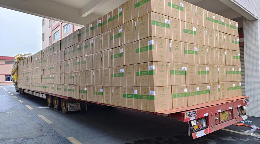 場面壯觀！國內(nèi)某知名品牌客戶2000臺波輪洗衣機(jī)高效裝柜完畢