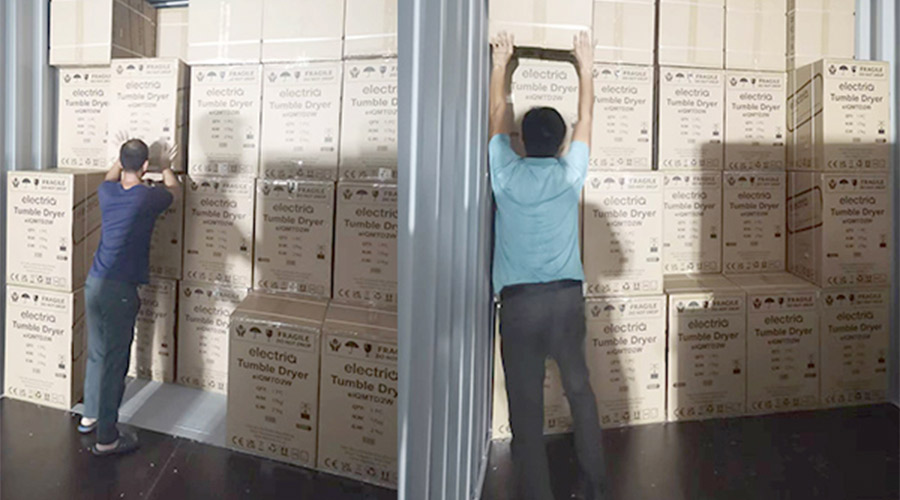 講效率！快速完成英國客戶Electriq衣物烘干機裝柜出貨任務