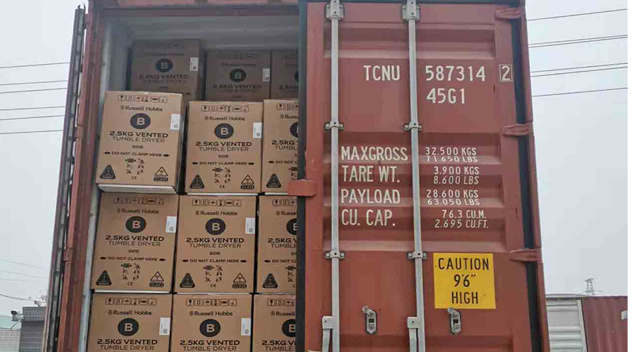 年底沖刺！順利完成英國Russell hobbs客戶的滾筒干衣機出貨