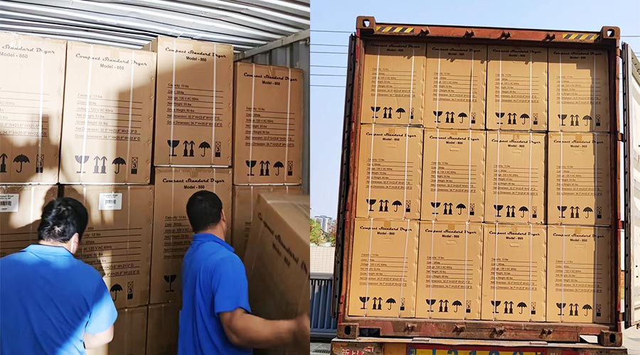 客戶Equator滾筒衣服烘干機快速裝柜完畢  蓄勢待發(fā)！