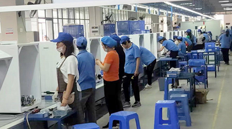 生產(chǎn)實(shí)況！金環(huán)電器開展客戶TCL滾筒衣服烘干機(jī)生產(chǎn)